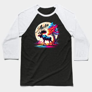 Alaska Moose Baseball T-Shirt